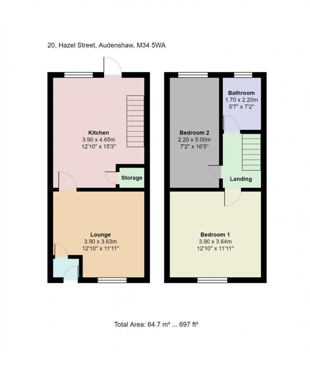 Floorplan for Hazel Street, Audenshaw