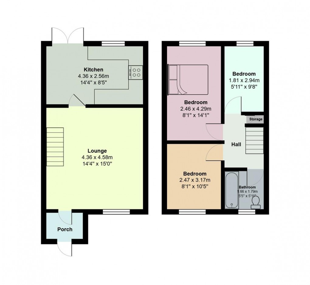 Floorplan for Hamnett Street, Droylsden, Manchester